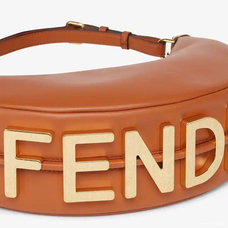 Affordable HOT Bag Brown Small In Calf Fendi Leather Hobo Fendigraphy 0610